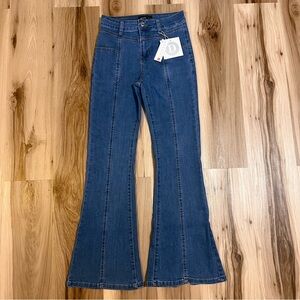 NEW Decivi Jeans 27x30 Flare Festival Jean Denim Stretch Boho Hippie Medium Wash